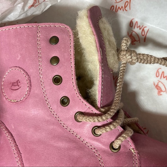 Emel Pink Shearling Lined Handmade Boots size 24 - Picture 7 of 7